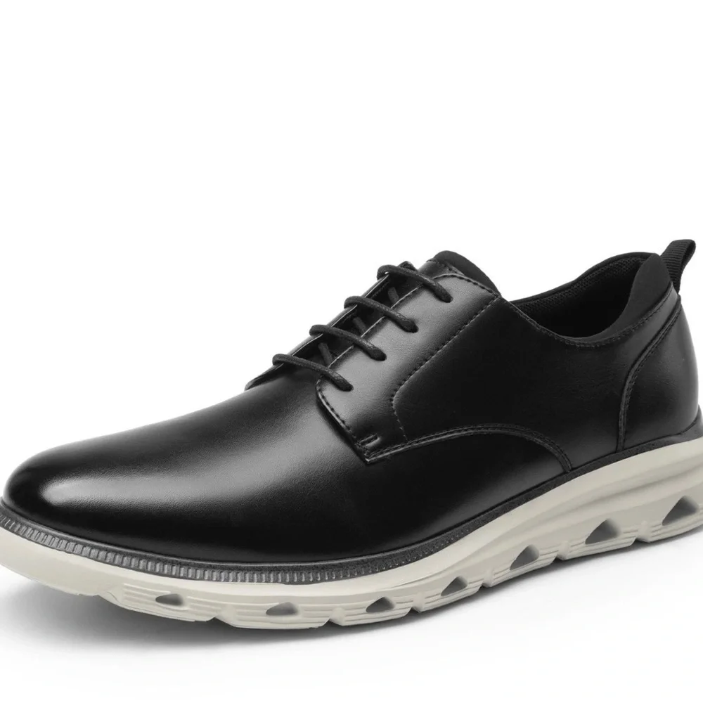 Lands End Black Leather Lace Up Oxford Men's Shoes. New in box. Size 9.5